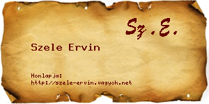 Szele Ervin névjegykártya