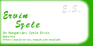 ervin szele business card